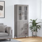 vidaXL Highboard grå sonoma 69,5x34x180 cm konstruert tre