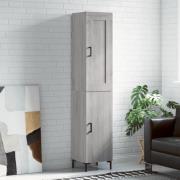 vidaXL Highboard grå sonoma 34,5x34x180 cm konstruert tre