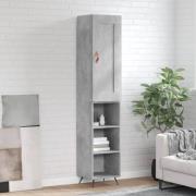 vidaXL Highboard betonggrå 34,5x34x180 cm konstruert tre