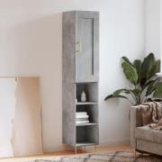 vidaXL Highboard betonggrå 34,5x34x180 cm konstruert tre