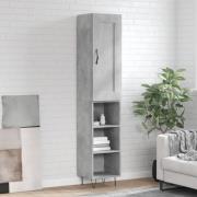 vidaXL Highboard betonggrå 34,5x34x180 cm konstruert tre