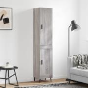 vidaXL Highboard grå sonoma 34,5x34x180 cm konstruert tre