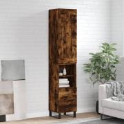 vidaXL Highboard røkt eik 34,5x34x180 cm konstruert tre