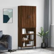 vidaXL Highboard brun eik 69,5x34x180 cm konstruert tre