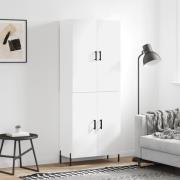 vidaXL Highboard hvit 69,5x34x180 cm konstruert tre