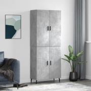 vidaXL Highboard betonggrå 69,5x34x180 cm konstruert tre