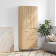 vidaXL Highboard sonoma eik 69,5x34x180 cm konstruert tre