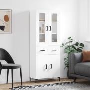 vidaXL Highboard hvit 69,5x34x180 cm konstruert tre