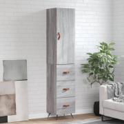 vidaXL Highboard grå sonoma 34,5x34x180 cm konstruert tre