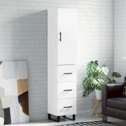 vidaXL Highboard hvit 34,5x34x180 cm konstruert tre