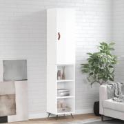 vidaXL Highboard høyglans hvit 34,5x34x180 cm konstruert tre