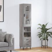 vidaXL Highboard grå sonoma 34,5x34x180 cm konstruert tre