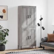 vidaXL Highboard grå sonoma 69,5x34x180 cm konstruert tre