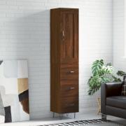 vidaXL Highboard brun eik 34,5x34x180 cm konstruert tre