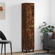 vidaXL Highboard røkt eik 34,5x34x180 cm konstruert tre