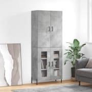 vidaXL Highboard betonggrå 69,5x34x180 cm konstruert tre