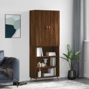 vidaXL Highboard brun eik 69,5x34x180 cm konstruert tre