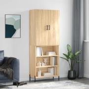 vidaXL Highboard sonoma eik 69,5x34x180 cm konstruert tre