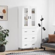 vidaXL Highboard hvit 69,5x34x180 cm konstruert tre