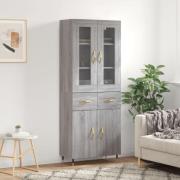 vidaXL Highboard grå sonoma 69,5x34x180 cm konstruert tre