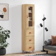 vidaXL Highboard sonoma eik 34,5x34x180 cm konstruert tre