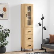 vidaXL Highboard sonoma eik 34,5x34x180 cm konstruert tre