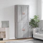 vidaXL Highboard grå sonoma 69,5x34x180 cm konstruert tre