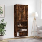 vidaXL Highboard røkt eik 69,5x34x180 cm konstruert tre