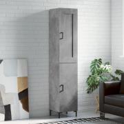 vidaXL Highboard betonggrå 34,5x34x180 cm konstruert tre