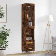 vidaXL Highboard røkt eik 34,5x34x180 cm konstruert tre