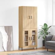 vidaXL Highboard sonoma eik 69,5x34x180 cm konstruert tre