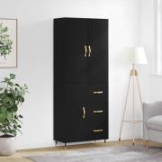 vidaXL Highboard svart 69,5x34x180 cm konstruert tre