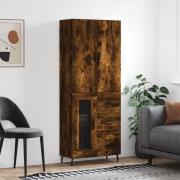 vidaXL Highboard røkt eik 69,5x34x180 cm konstruert tre