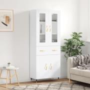 vidaXL Highboard hvit 69,5x34x180 cm konstruert tre