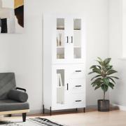 vidaXL Highboard hvit 69,5x34x180 cm konstruert tre