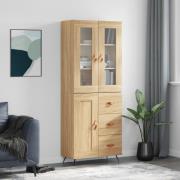 vidaXL Highboard sonoma eik 69,5x34x180 cm konstruert tre