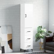 vidaXL Highboard hvit 34,5x34x180 cm konstruert tre