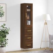 vidaXL Highboard brun eik 34,5x34x180 cm konstruert tre