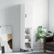 vidaXL Highboard høyglans hvit 34,5x34x180 cm konstruert tre