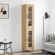 vidaXL Highboard sonoma eik 34,5x34x180 cm konstruert tre