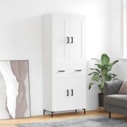 vidaXL Highboard hvit 69,5x34x180 cm konstruert tre