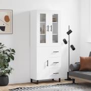 vidaXL Highboard hvit 69,5x34x180 cm konstruert tre