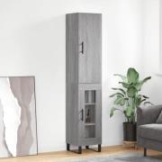 vidaXL Highboard grå sonoma 34,5x34x180 cm konstruert tre