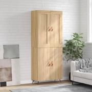 vidaXL Highboard sonoma eik 69,5x34x180 cm konstruert tre