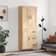 vidaXL Highboard sonoma eik 69,5x34x180 cm konstruert tre