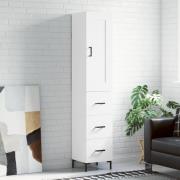 vidaXL Highboard hvit 34,5x34x180 cm konstruert tre