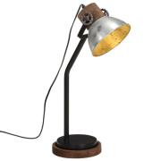 vidaXL Skrivebordslampe 25 W vintage sølv 18x18x60 cm E27