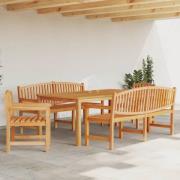 vidaXL Hagespisegruppe 5 deler heltre teak