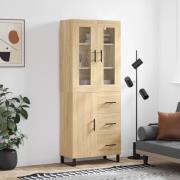 vidaXL Highboard sonoma eik 69,5x34x180 cm konstruert tre