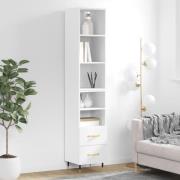 vidaXL Highboard hvit 34,5x34x180 cm konstruert tre